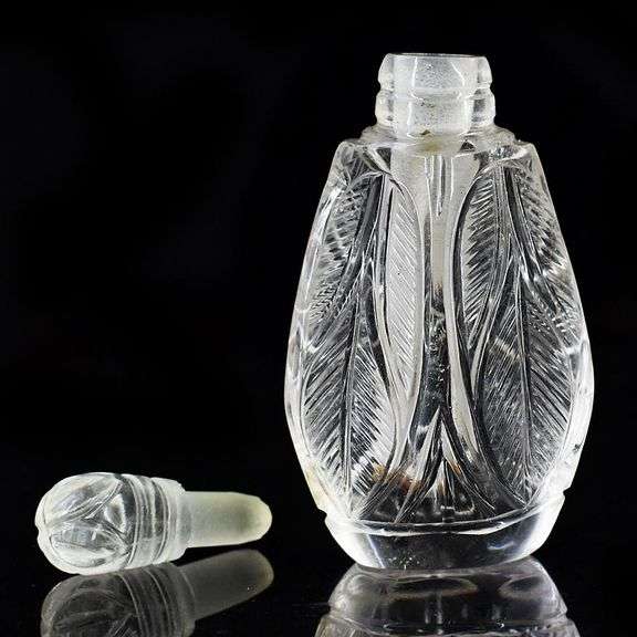 Stunning Natural Clear Quartz Perfume Bottle