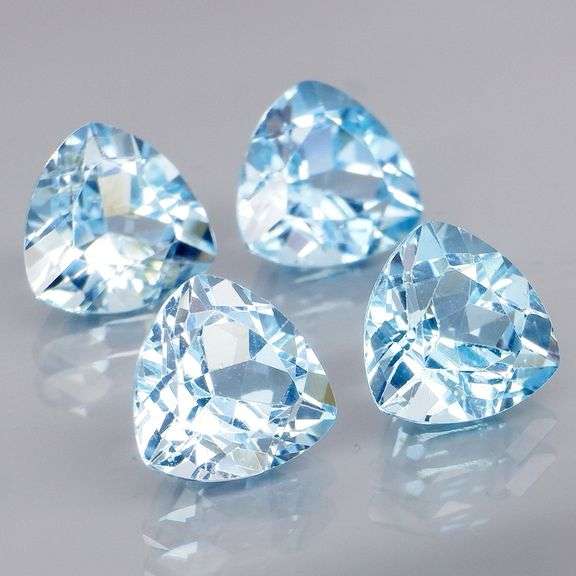 Top tier 8.59ct 4 pc sky blue Topaz set
