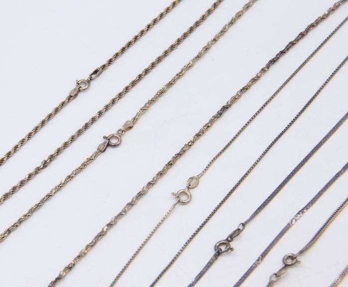 Vintage Italian Sterling Silver Chain Lot