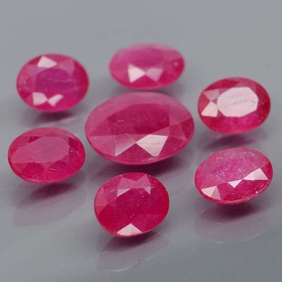 Rare heated only 6.44ct Ruby set from Mozambique