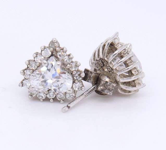 Sterling Silver Crystal Earrings Lot