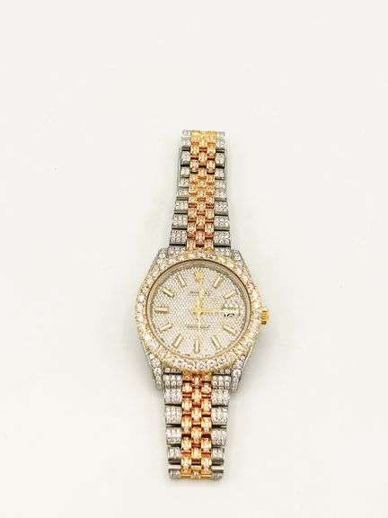 DRIPPING WITH DIAMONDS- MEN'S 40MM ROLEX DATEJUST WITH DIAMONDS