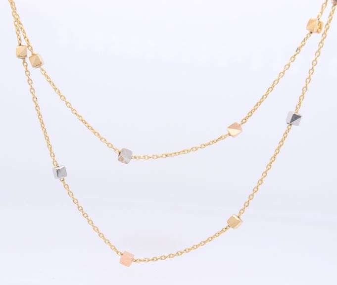 Favorite 18kt Yellow Gold Multi Cube Layered Necklace