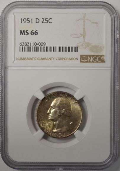 1951-D Washington Quarter NGC MS66