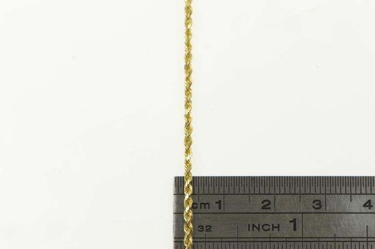 14K Yellow Gold 1.5mm Rope Link Vintage Woven Chain Necklace