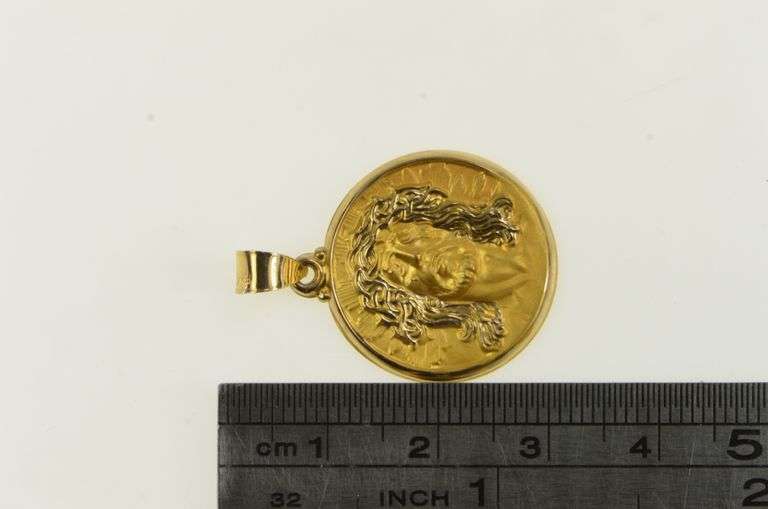14K Yellow Gold Jesus Christ Crown of Thorns Christian Charm/Pendant