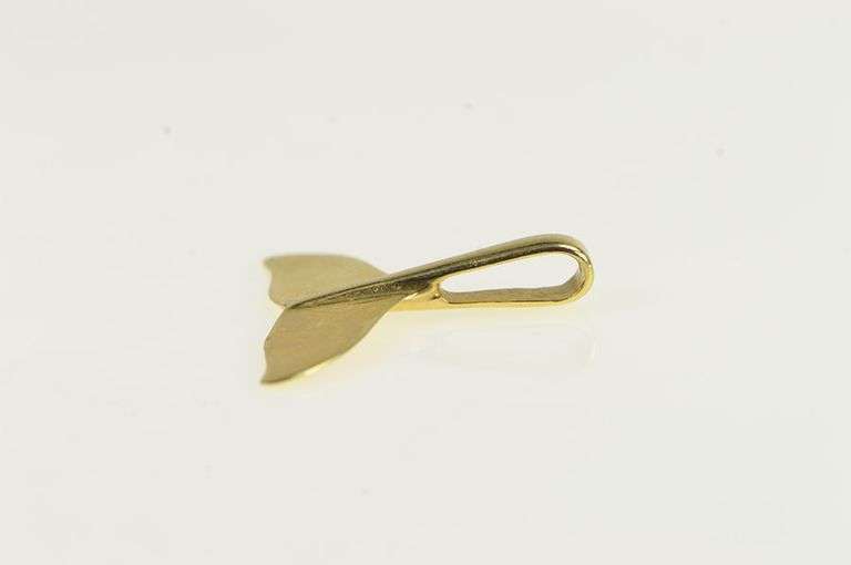 14K Yellow Gold Whale Tail Fluke Ocean Animal Motif Charm/Pendant