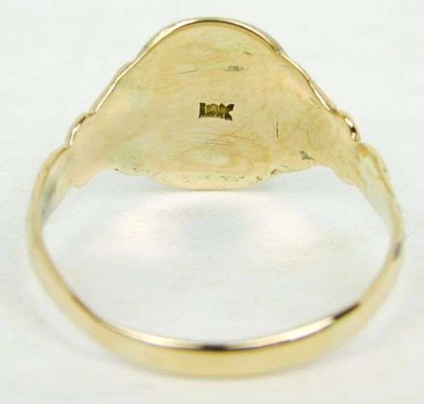 Antique 10K Gold Signet Ring - Initial K, Size 9.5