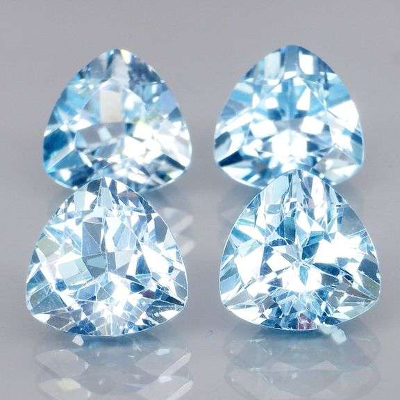 Top tier 8.59ct 4 pc sky blue Topaz set