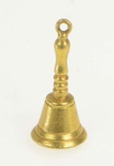14K Yellow Gold 3D Articulated Hand Bell Vintage Charm/Pendant