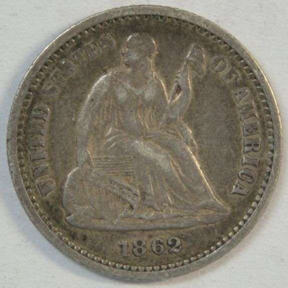 Needle-sharp 1862 Liberty Seated Half Dime in AU