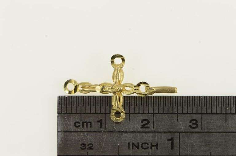 14K Yellow Gold Crucifix Cross Jesus Christian Faith Charm/Pendant