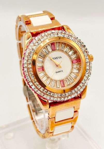 Gorgeous Ceramic and Gemstone Geneva Watch