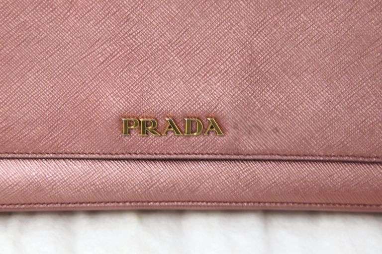 Preowned Authentic Designer Prada Saffiano Clutch Bag