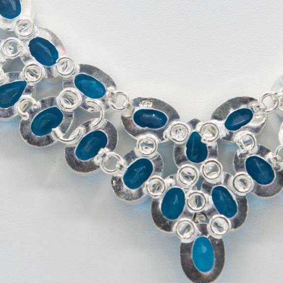 Huge 265 Ct Lab Created London Blue Topaz Necklace