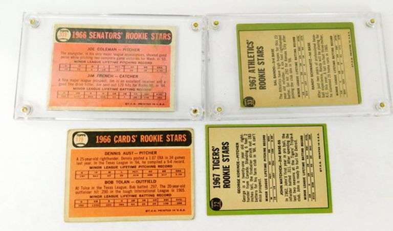 4 Vintage Topps Rookie Stars Baseball Cards