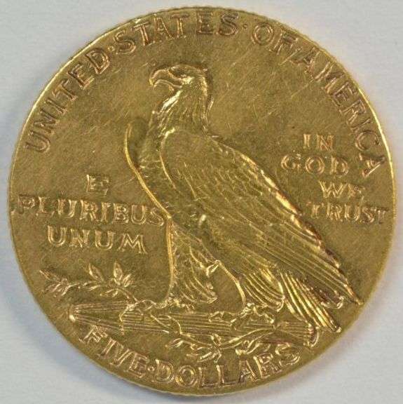Rare key date 1913-S US $5 Indian Gold Piece. Nice AU
