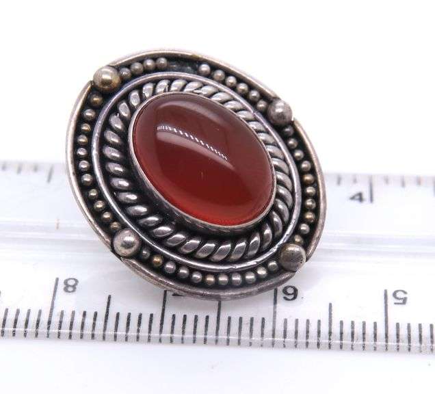 Art Deco 925 Sterling Silver Coral Earrings