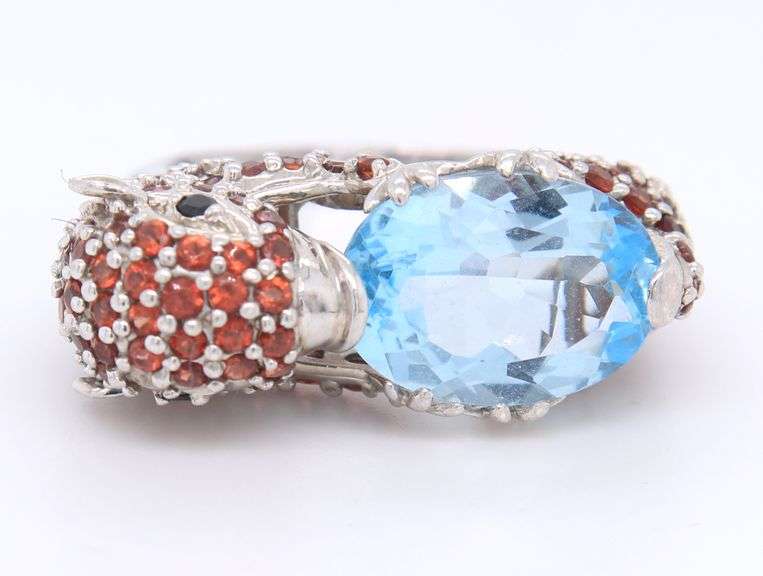 925 Sterling Silver Blue Topaz Ring