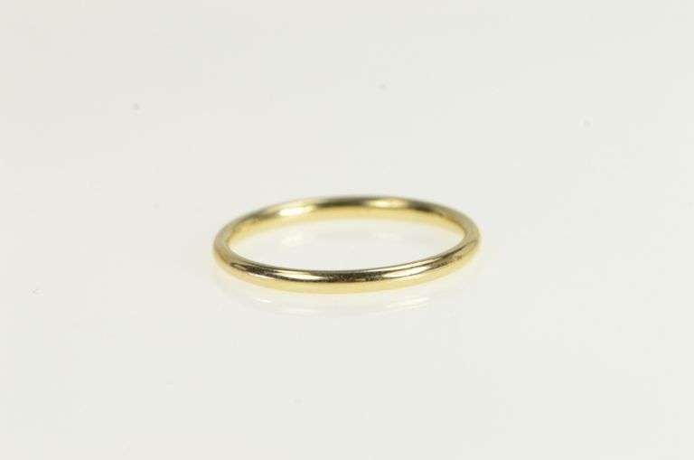 14K Yellow Gold 2.0mm Simple Plain Classic Wedding Band Ring