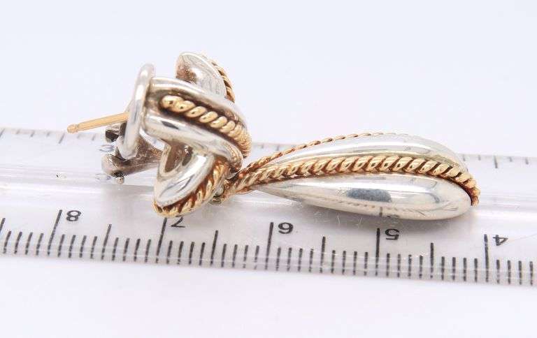 Vintage Tiffany & Co Silver and Gold Signature X Drops