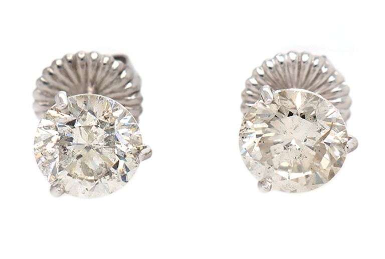 5.38ctw Round Diamond Solitaire Stud Earrings in Platinum