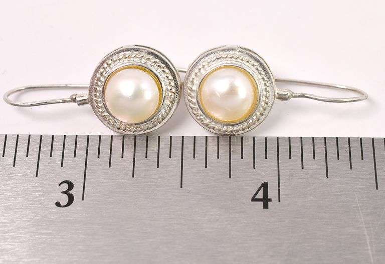 Pearl Dangle Earrings In Sterling Silver