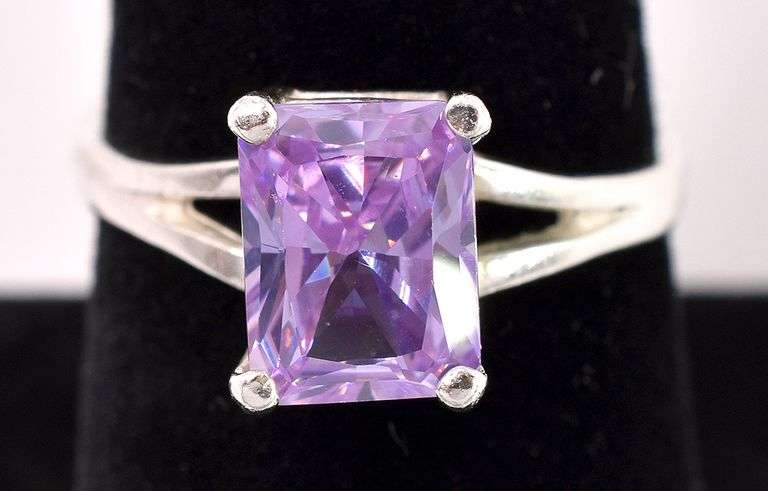 Purple Gem Ring In Sterling Silver