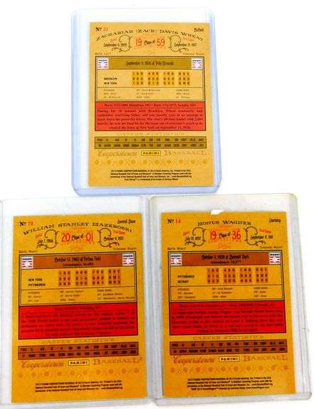 3 Panini Cooperstown Hall of Fame Baseball Cards