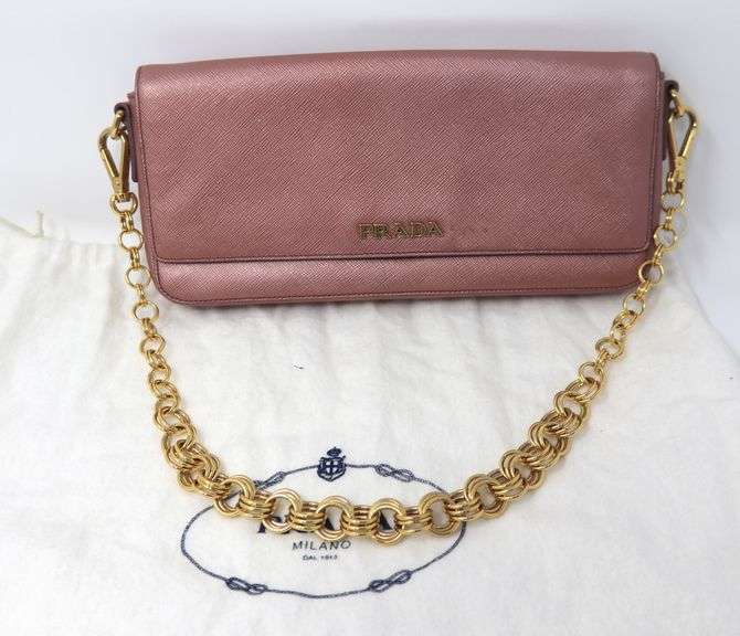 Preowned Authentic Designer Prada Saffiano Clutch Bag