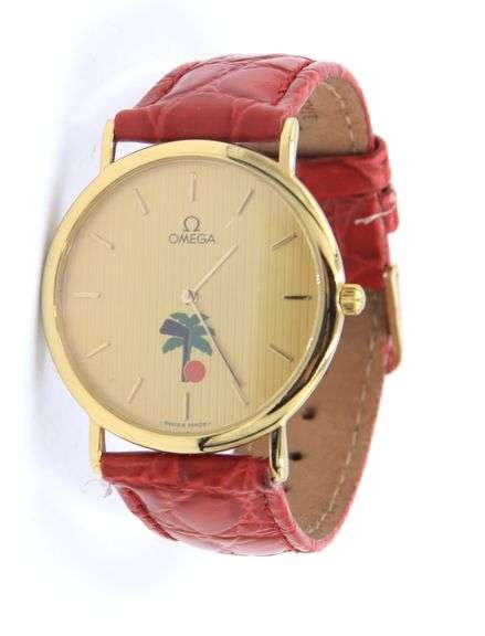 Omega De Ville Quartz Golf Club on Red Leather Strap Watch