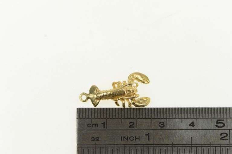 14K Yellow Gold 3D Lobster Ocean Animal Maine Souvenir Charm/Pendant