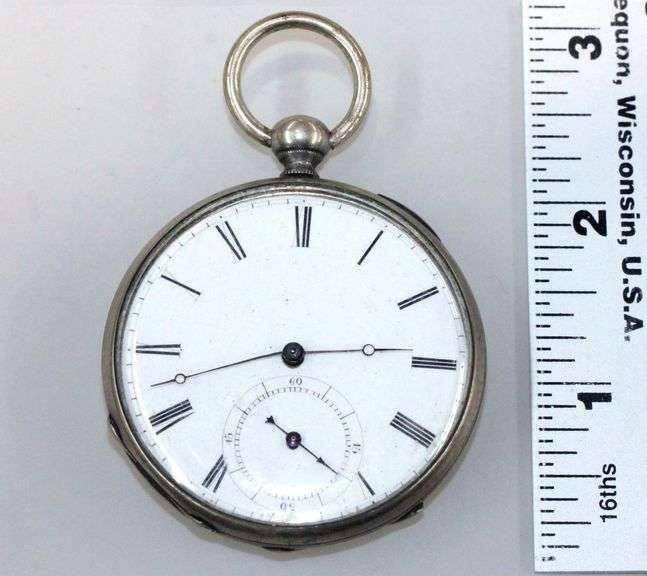 Antique Functional Railroad Pocket Watch with Key