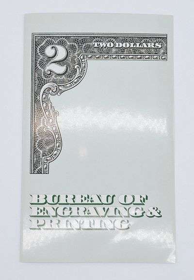 Uncut Currency Sheet 4 x $2 1976 UNC