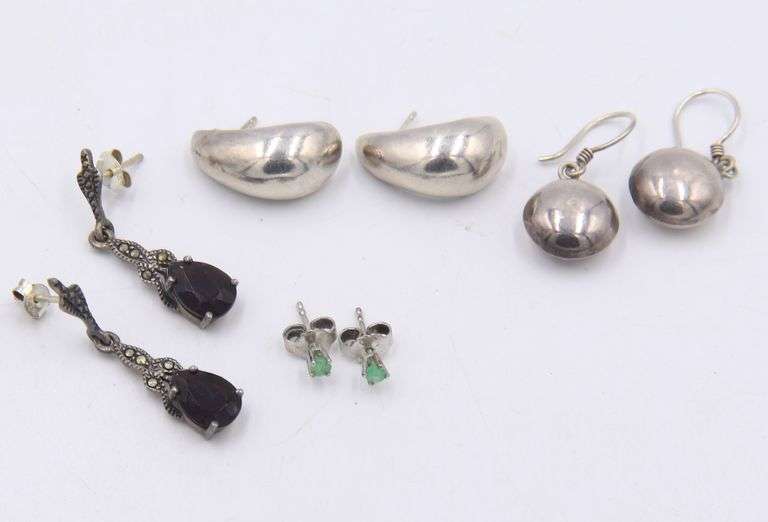 Group Lot of 3 Vintage Sterling Silver Earrings