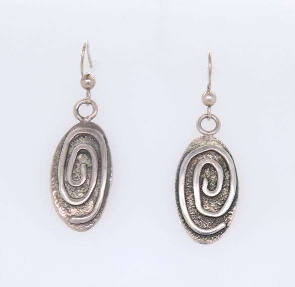 Vintage 925 Sterling Silver Signed Dangle Earrings