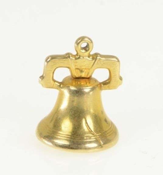 14K Yellow Gold Articulated Liberty Bell Philadelphia PA Charm/Pendant