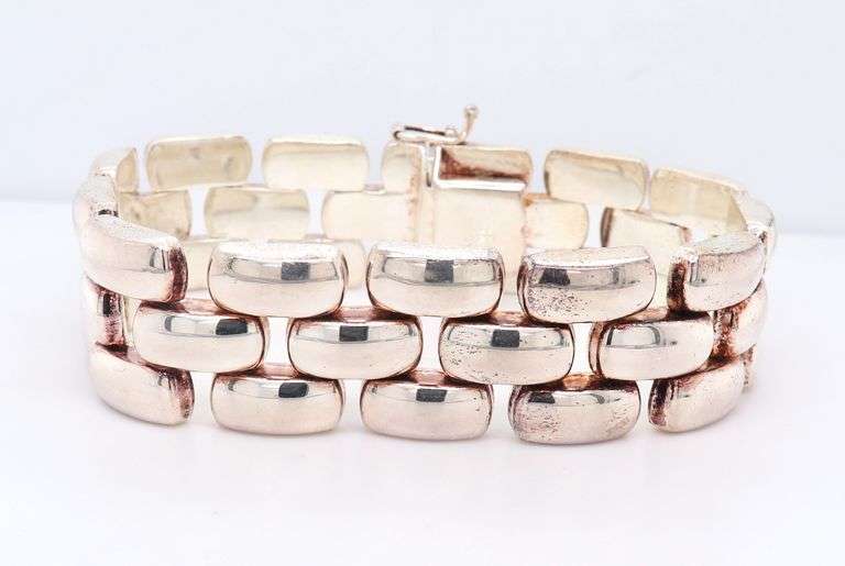 925 Sterling Silver Italian Wide Braided Bracelet