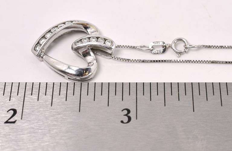 Pleasant Diamond Heart Pendant Necklace in 14K White Gold