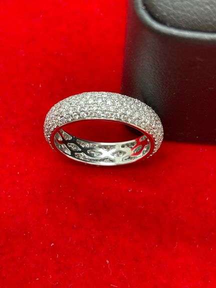 CERTIFIED 14K WHITE GOLD AND DIAMOND ETERNITY BAND