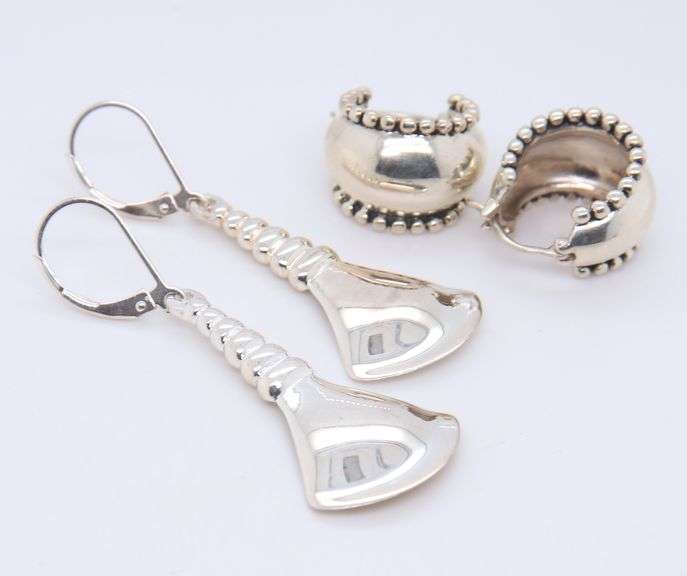 2 Pairs of 925 Sterling Silver Earrings