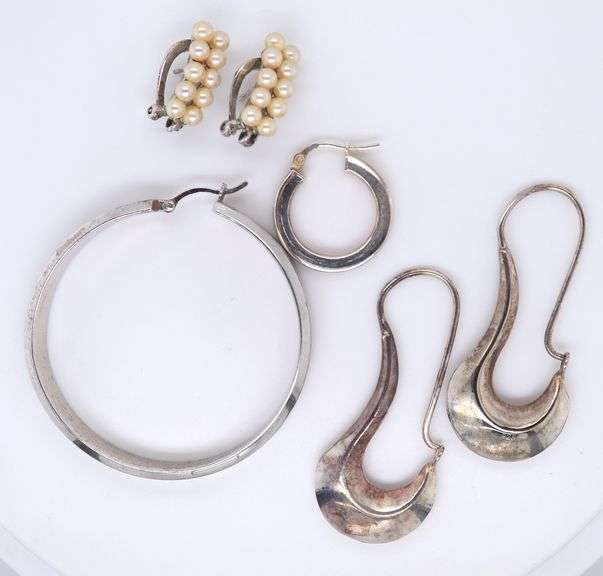Group Lot of Vintage Sterling Silver Earrings