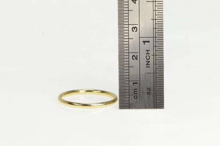 14K Yellow Gold 2.0mm Simple Plain Classic Wedding Band Ring
