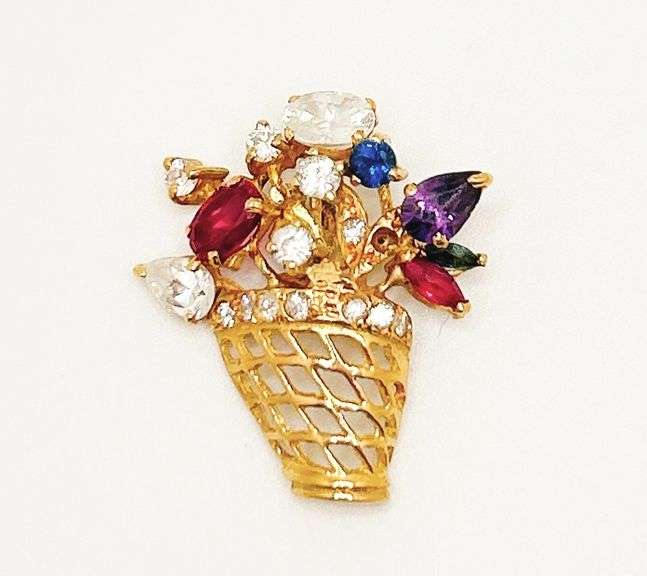 18KT GOLD GEMSTONE PENDANT