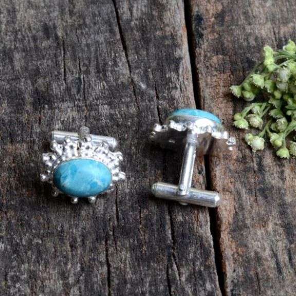 Men's Blue Larimar Cufflinks