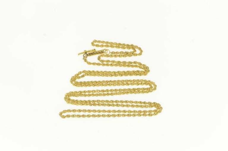 14K Yellow Gold 1.6mm Rope Rolling Link Fancy Twist Chain Necklace