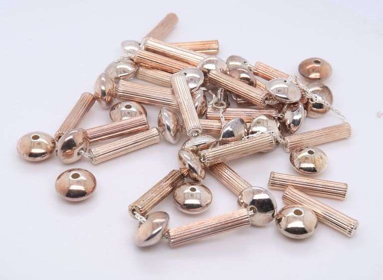 Fine Silver Bar And Flat Beads