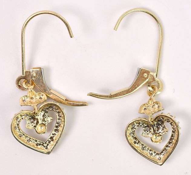 Amazing Diamond Dangle Earrings In 14K Yellow Gold