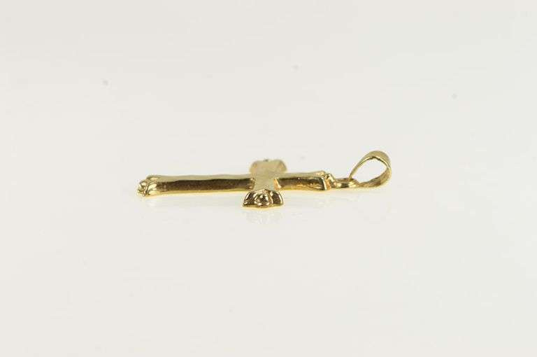 14K Yellow Gold Cross Christian Faith Traditional Jesus Charm/Pendant