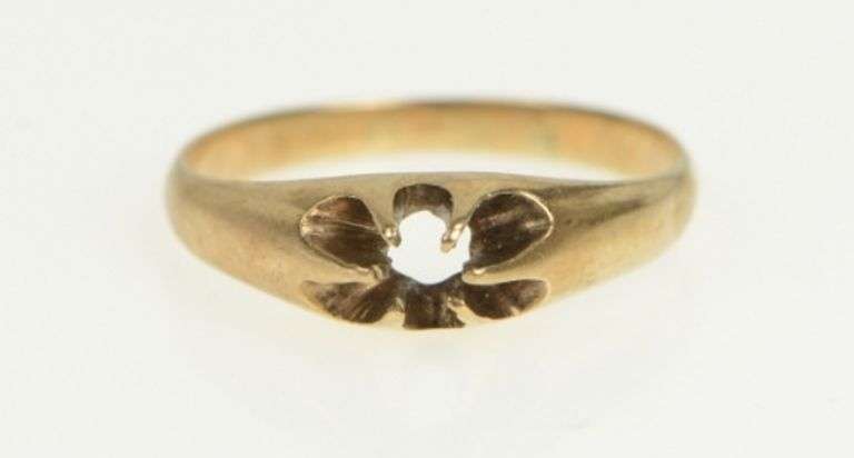 10K Yellow Gold Victorian Ornate Engagement Setting Ring